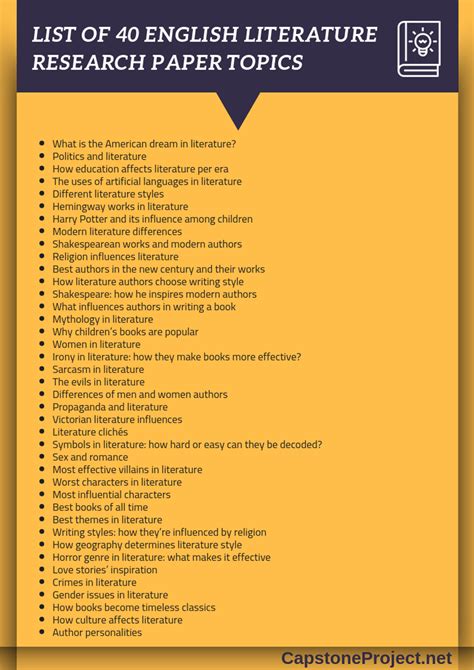 English Literature Research Paper Topics .